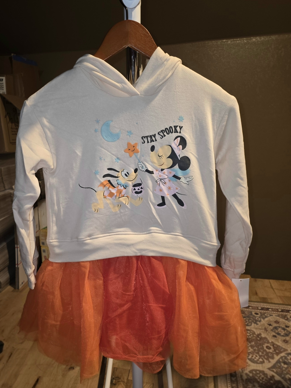 SAND DOLLAR Stay Spooky Mickey & Minnie hoodie skirt set Girls Small NWT Hoodie